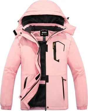 Skieer Women's Waterproof Ski Jacket Warm Winter Coat Fleece Snowboarding Coat