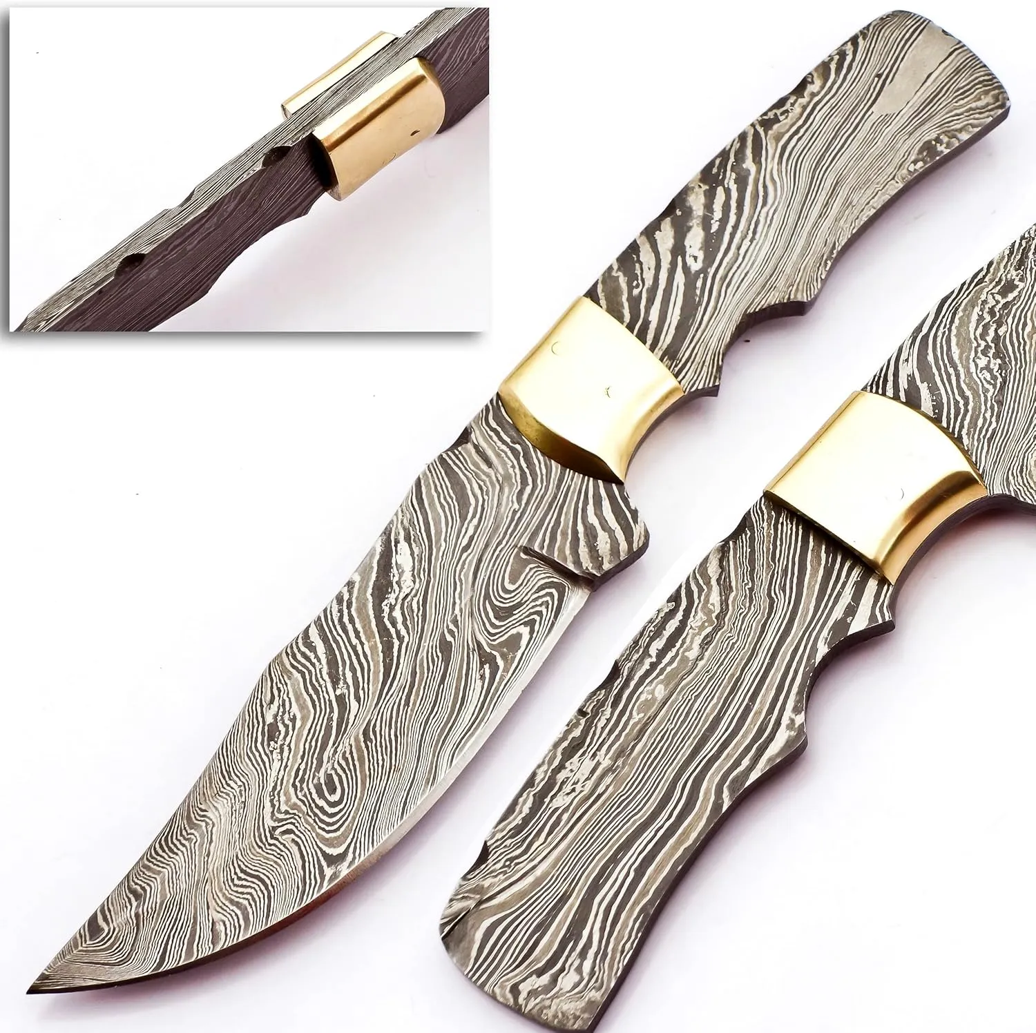 Skokie Knives Custom Damascus Steel Blank Blade Knife Making Use 9.0'' -Handmade Premium Quality Edge Fixed Blade Multipurpose Full-Tang Blank Knife for Knifemaking