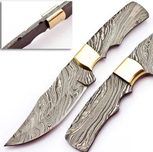 Skokie Knives Custom Damascus Steel Blank Blade Knife Making Use 9.0'' -Handmade Premium Quality Edge Fixed Blade Multipurpose Full-Tang Blank Knife for Knifemaking