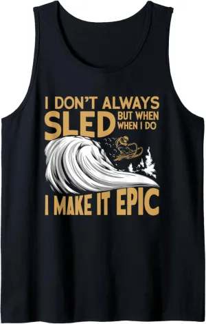 Sledding Snow Sled Winter Sport Winter Outdood Activity Tank Top