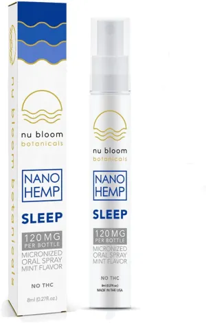 Sleep Spray | Nano Hemp, Melatonin & L-Theanine | Fast-Absorbing Oral Sleep Aid | Deep Sleep & Relaxation | 8ml, 120mg