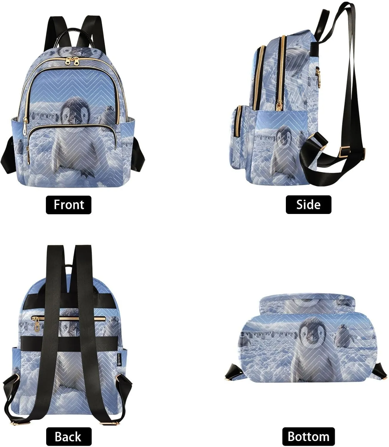Small Backpack Purse for Women, Emperor Penguin Shoulder Bag Lightweight Daypack for Travel Work Casual