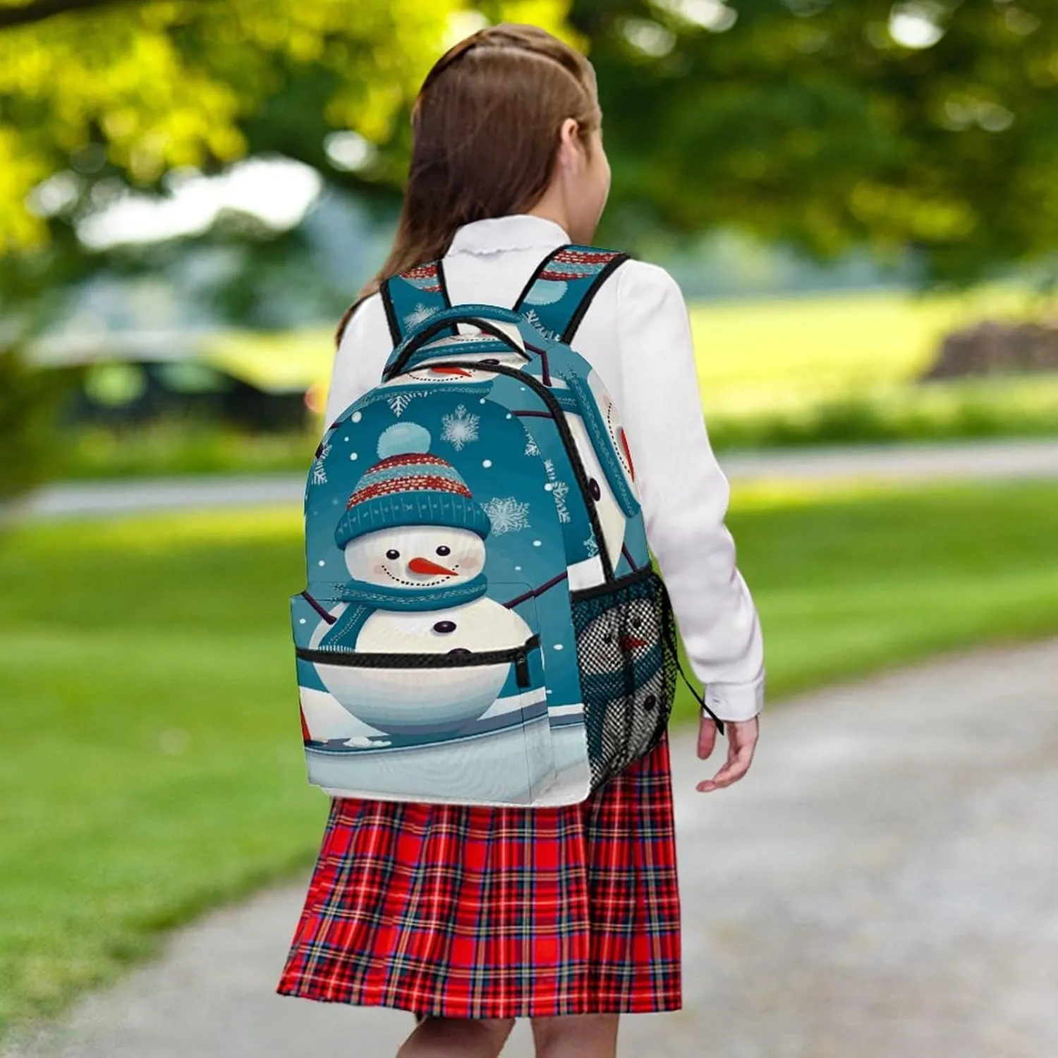 Small Backpacks Personalized Christmas Snowman Printing Travel Bag Lightweight Travel Backpack For Women Men