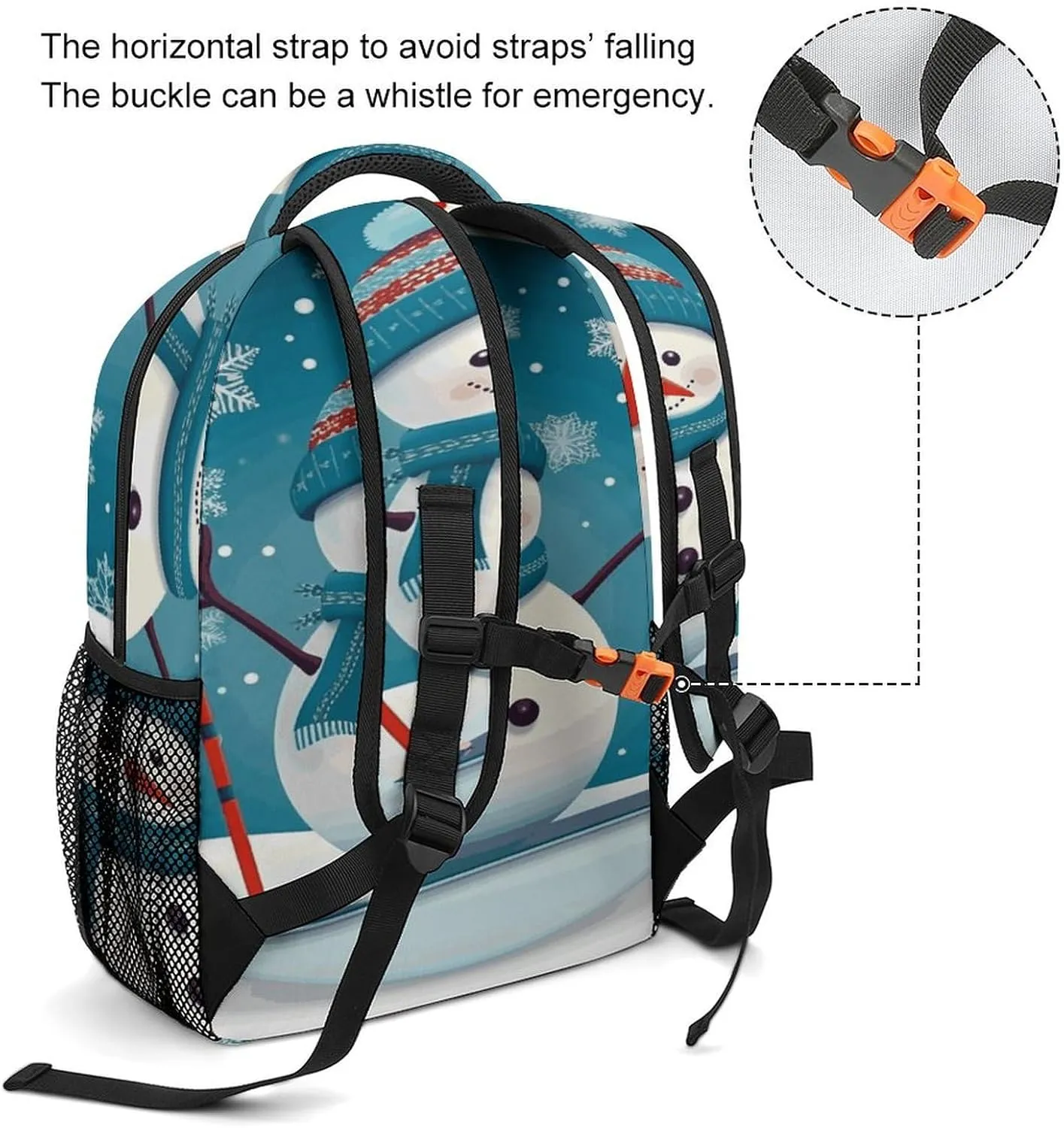 Small Backpacks Personalized Christmas Snowman Printing Travel Bag Lightweight Travel Backpack For Women Men