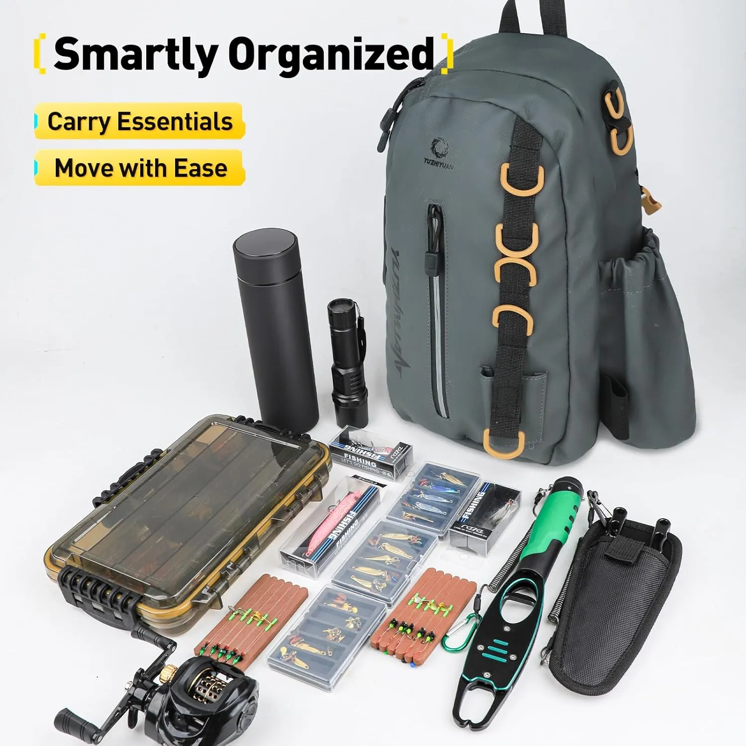 Small Fishing Bag with Rod Strap, Portable & Lightweight, Fish Small Tackle bag – Fits Tackle Boxes & Gear,Move Freely, Cast Smoothly - Fishing Gifts for Men