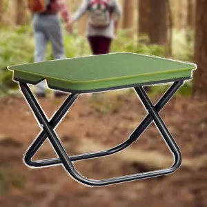 Small Folding Fishing Stool, Portable Foldable Outdoor Camping Stool, Lightweight Seat Compact Step Stool Low Chair for Hiking Picnic Bathroom(Green,Small)