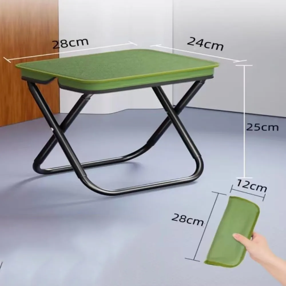 Small Folding Fishing Stool, Portable Foldable Outdoor Camping Stool, Lightweight Seat Compact Step Stool Low Chair for Hiking Picnic Bathroom(Green,Small)