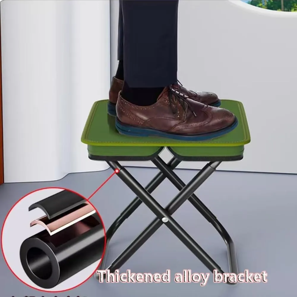 Small Folding Fishing Stool, Portable Foldable Outdoor Camping Stool, Lightweight Seat Compact Step Stool Low Chair for Hiking Picnic Bathroom(Green,Small)