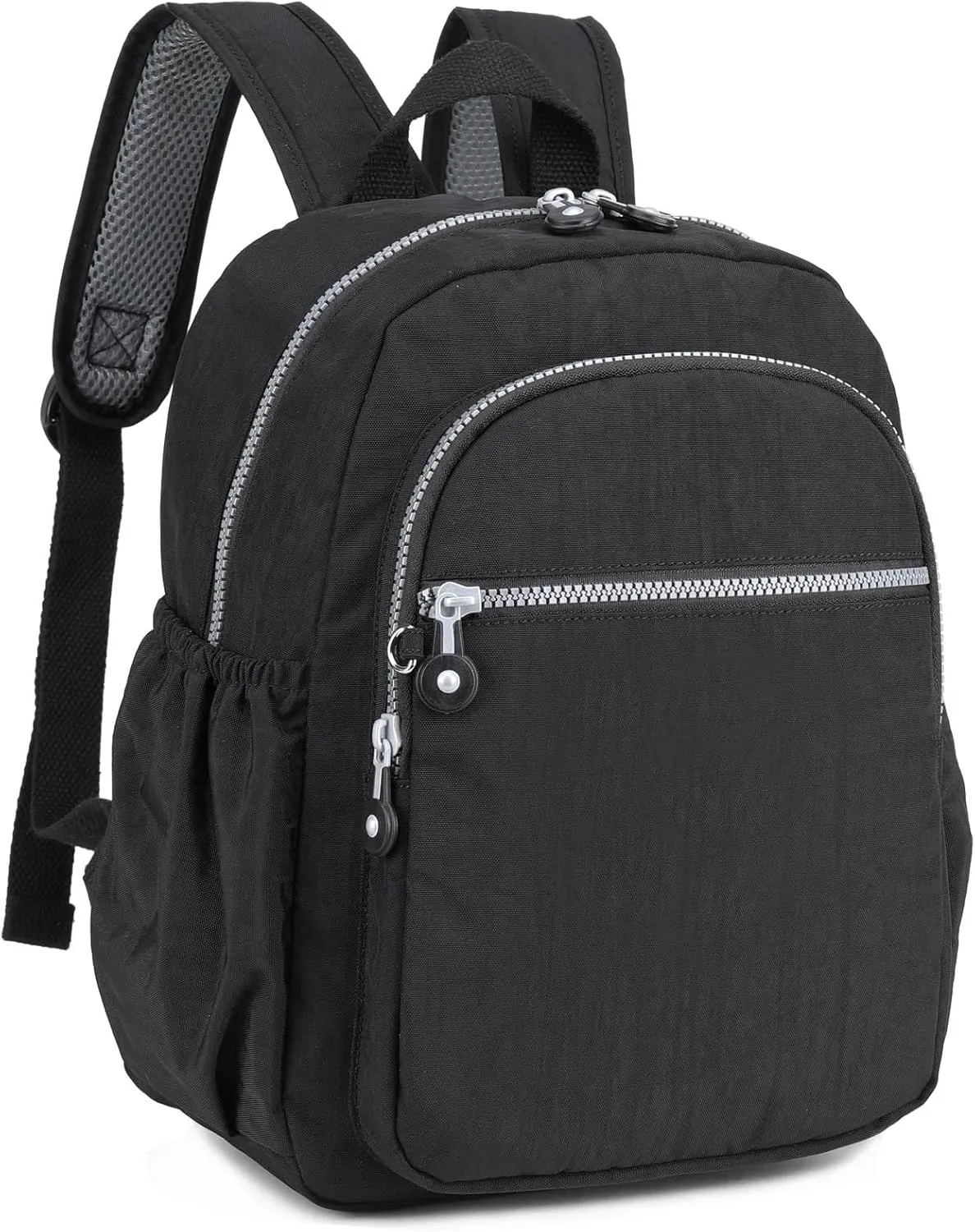 Small Nylon Backpack Mini Casual Daypack Lightweight Backpack for Women (BLACK)