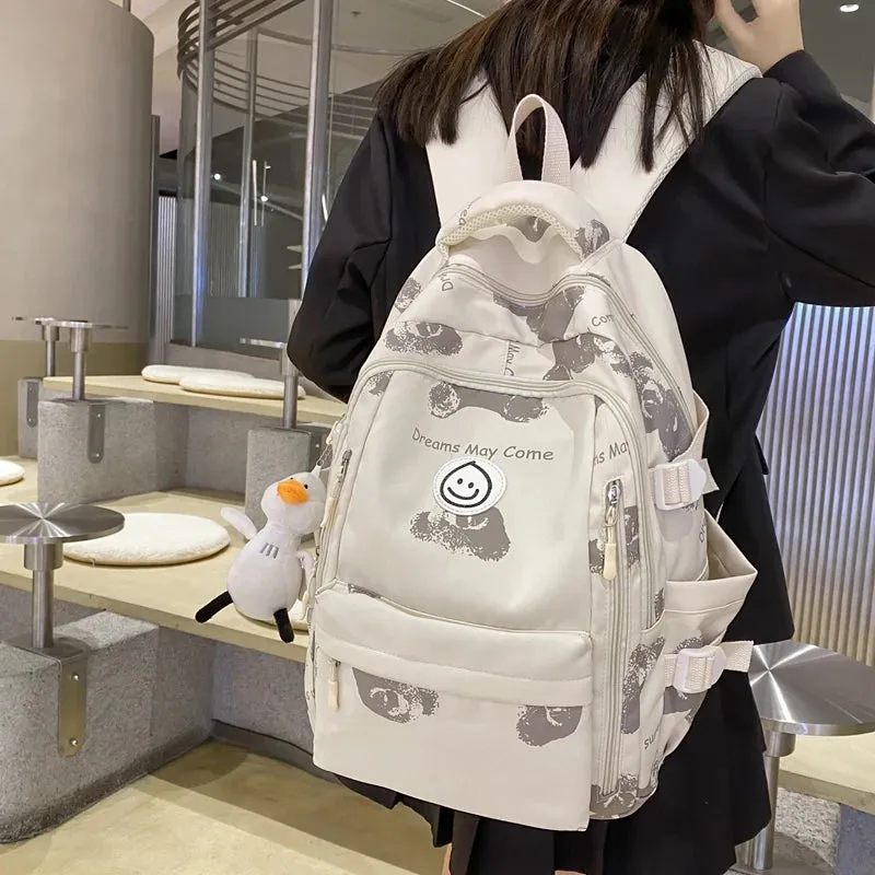 Smiley Waterproof School Backpack