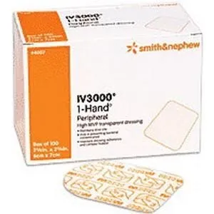 Smith & Nephew Opsite IV3000 Standard Moisture Responsive Catheter Dressing, 4" x 5-1/2", Box of 50