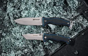Smith & Wesson M&P Officer 8.5in S.S. Full Tang Fixed Blade Knife with 4in Drop Point, G10 Handle and Glass Break for Outdoor, Tactical, Survival and EDC,Black