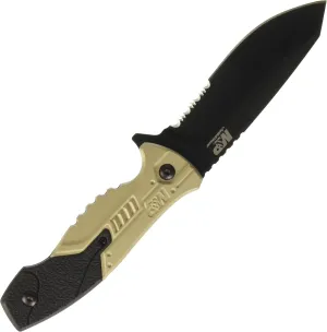 Smith & Wesson M&P SWMPF2CS 8.7in S.S. Full Tang Fixed Blade Knife with 4.1in Serrated Clip Point Blade and Aluminum Handle for Tactical, Survival and EDC