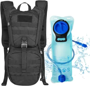 SMONT Tactical Molle Water Hydration Running Backpack - Lightweight with 2.5L Water Bladder for Men Hiking