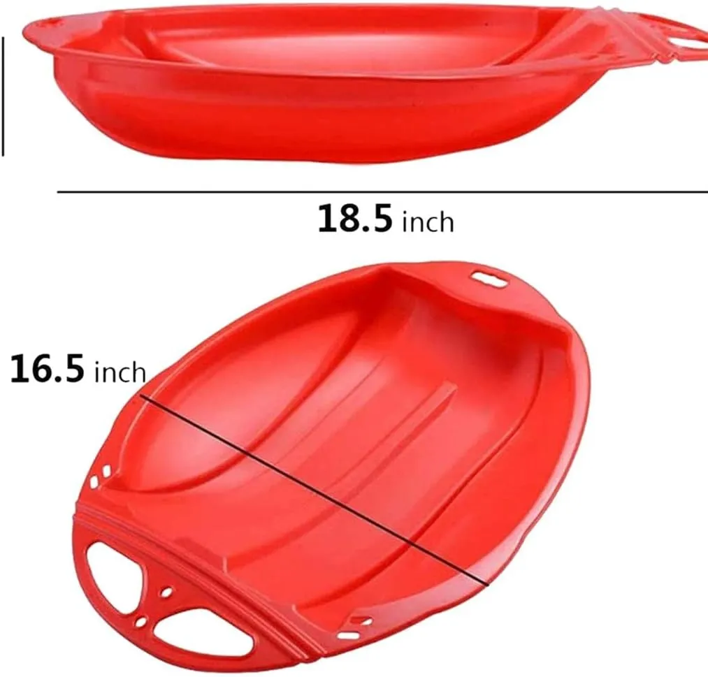 Snow Sleds for Kids Adults, Portable Downhill Sprinter Toboggan Snow Sled with 2 Handles, Plastic Snow Sled for Skiing Sledding Snow Grass Sand Board Outdoor Winter