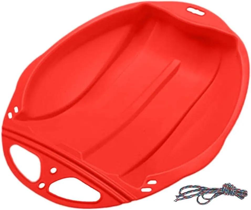 Snow Sleds for Kids Adults, Portable Downhill Sprinter Toboggan Snow Sled with 2 Handles, Plastic Snow Sled for Skiing Sledding Snow Grass Sand Board Outdoor Winter