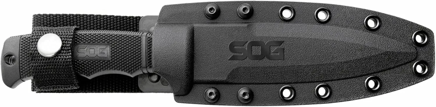 SOG Fixed Blade Knives with Sheath - SEAL Pup Tactical Knife, Survival Knife and Hunting Knife w/ 4.75 Inch Blade and Knife Sheath