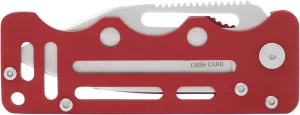 SOG Money Clip Folding Pocket Knife, Multi-Use Cash Card Wallet, Garnet