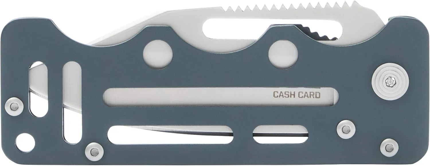 SOG Money Clip Folding Pocket Knife, Multi-Use Cash Card Wallet, Urban Grey