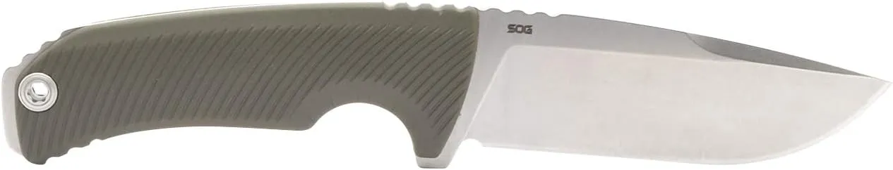 SOG Tellus FX Full-Sized Fixed Blade Knives 4.2" Full-Tang CRYO 440C Steel Blade GRN Handle UMS Compatible Sheath