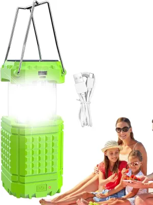 Solar Camping Light, Bright Solar Powered Camping, Rechargeable 3000Mah Waterproof Portable Lantern for Travel Backpacking Hiking Car Tent Fishing Trips Survival, 8x8x13cm
