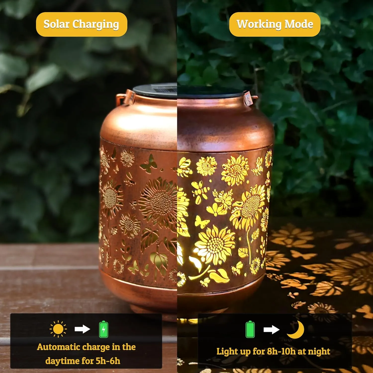 Solar Lanterns Outdoor Waterproof, Sunflower Gifts for Women Grandma Mom, Hanging Solar Lights for Backyard Porch Patio Table Yard Balcony Lawn Pathway, Mothers Day Gifts