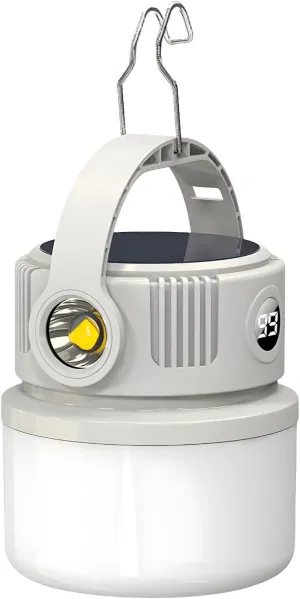 Solar-Powered Camping Lantern with Extended Battery Life, High-Brightness Outdoor Light, USB-C & Solar Rechargeable, Abs Shell, Built-in Battery