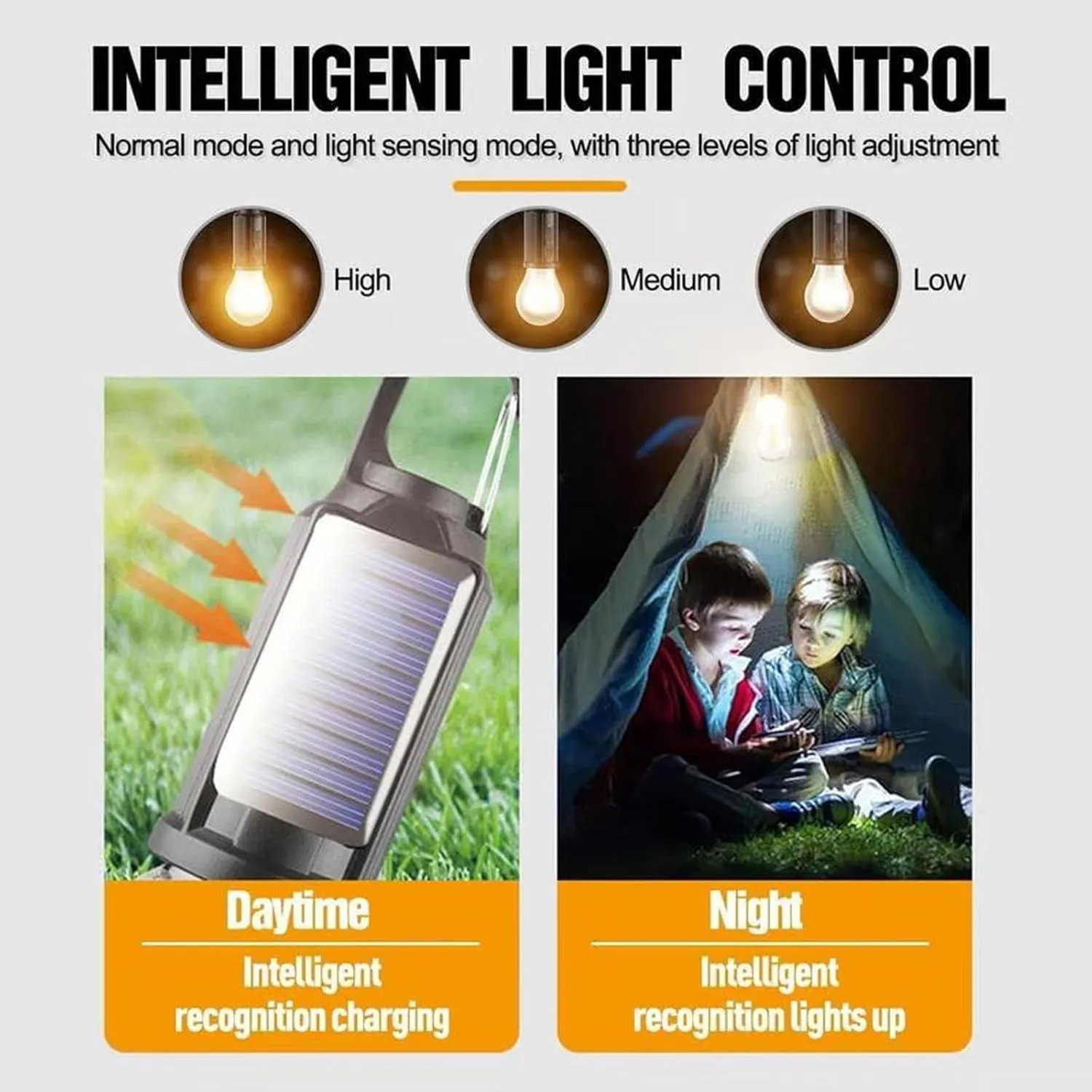 Solar Rechargeable Hooked Camping Light, Solar Tent Lights USB Rechargeable LED Camping Lantern, Outdoor Hanging Light Bulbs, Portable Outdoor Waterproof Emergency Light Bulb (Spherical,4 PCS)