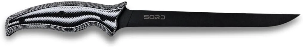 SORD 5-9' Fillet Knife - Fishing & Meat Cutting with Sheath - Razor Sharp Carbon Steel Filet Knife for Cleaning Fish and Skinning - Full Tang G10 Handle | Corrosion Resistant