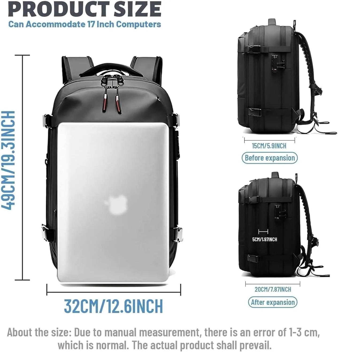 Space Vac Pro Backpack, Spacevac Pro Backpack, with Vacuum Seal Compression, 17”Laptop Vacuum Backpacks Travel with TSA Lock (Pump, D)