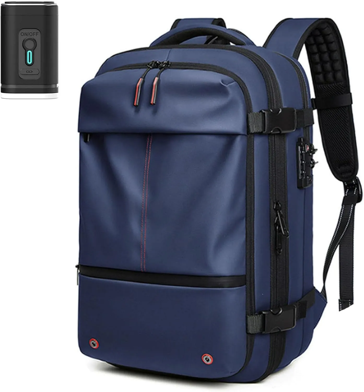 Space Vac Pro Backpack, Spacevac Pro Backpack, with Vacuum Seal Compression, 17”Laptop Vacuum Backpacks Travel with TSA Lock (Pump, D)