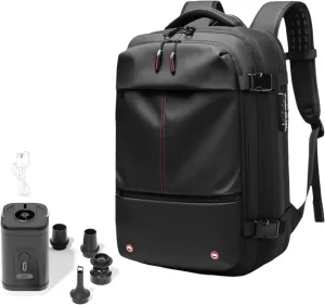 Space Vac Pro Backpack, Vacpack Backpack with Vacuum Compression, 60L Large Capacity Waterproof Anti-Theft Travel Bag (Black)