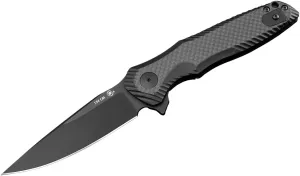 Spartan Blades Field Grade Poros Folding Knife Carbon Fiber/Black G10 Drop Point Black | 9 Inches Overall Length, 3.875 Inches Blade, 5.125" Handle | SFBL11CF