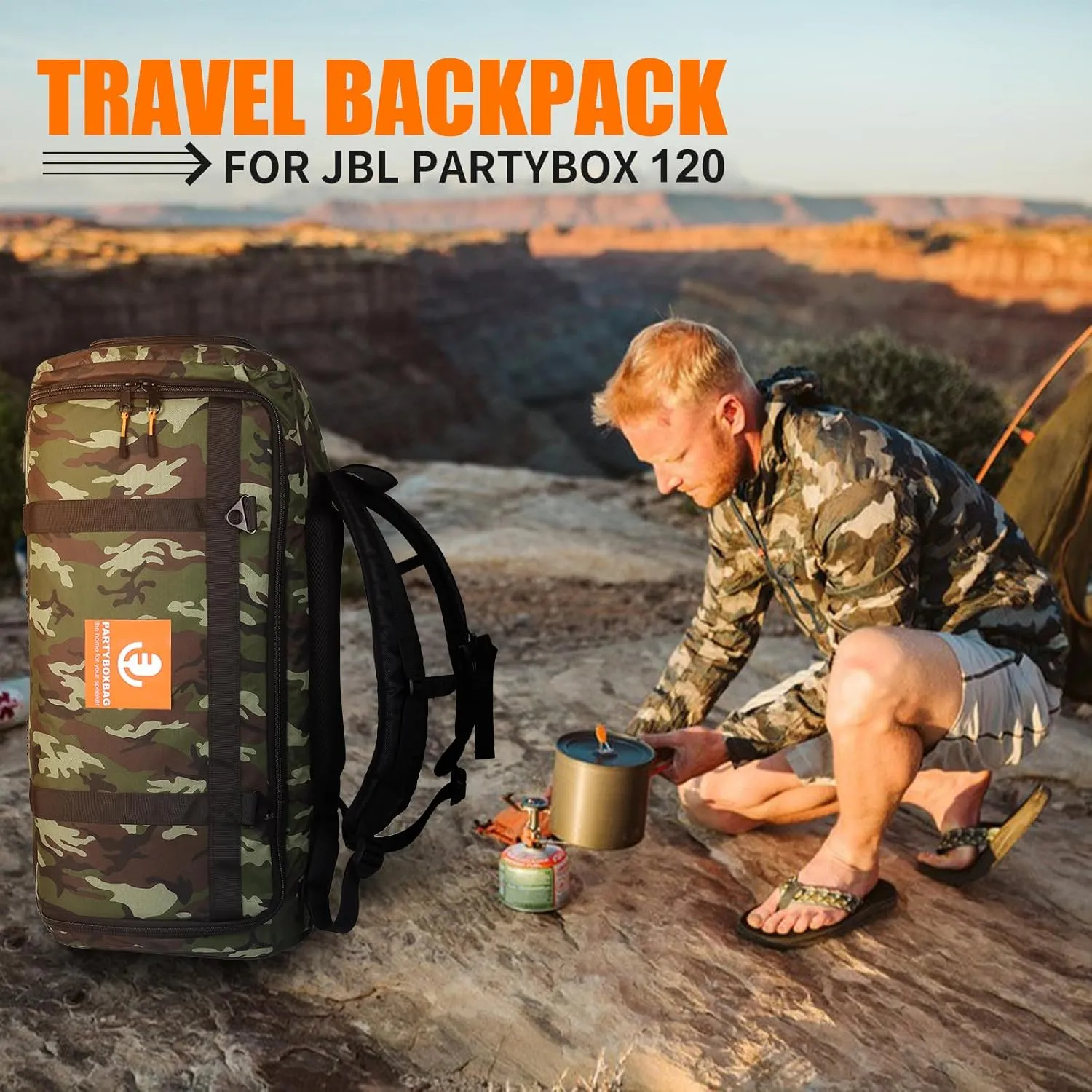 Speaker Bag Travel Case Replacement for JBL Party Box Series, Portable Speaker Carry Tote Bag Backpack for JBL PartyBox Club 120 Speaker (For JBL partybox 120 camouflage)