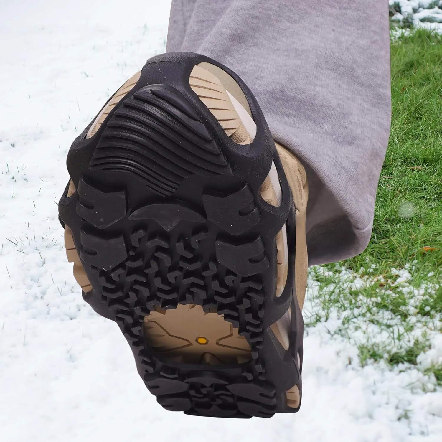 Spikeless Ice Cleats Perfect for Transitioning Between Indoor/Outdoor Surfaces Slip On Spikeless Ice Traction Devices Grippers Indoor Anti-Slip Job Safety Traction Slip-On