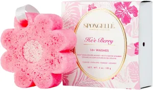 Spongellé He'e Berry Hawaiian Buffer | Body Wash Infused Sponge with Awapuhi & Kukui Nut Oil | Exfoliates & Hydrates | 14  Uses