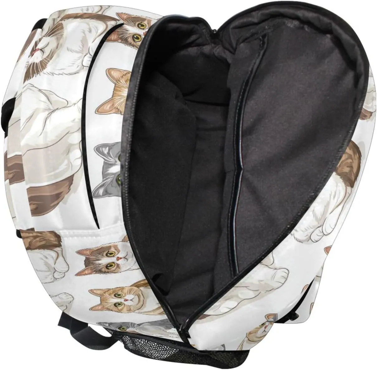 Sport Backpack for Women Men Waterproof Backpack with Chest Strap for College Work Cartoon Cute Cat