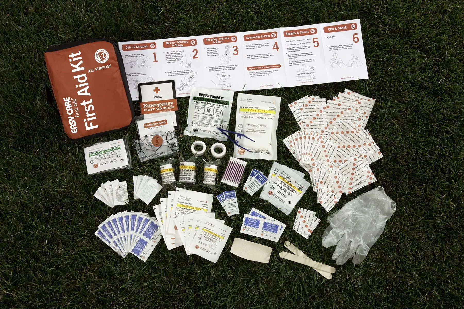 Sports Care First Aid Kit | CPR Guide & Sports Emergency Kit | Family-Friendly Medical Supply with Flexible Case