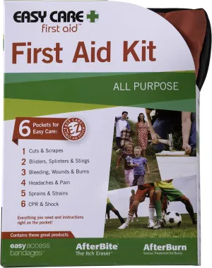 Sports Care First Aid Kit | CPR Guide & Sports Emergency Kit | Family-Friendly Medical Supply with Flexible Case