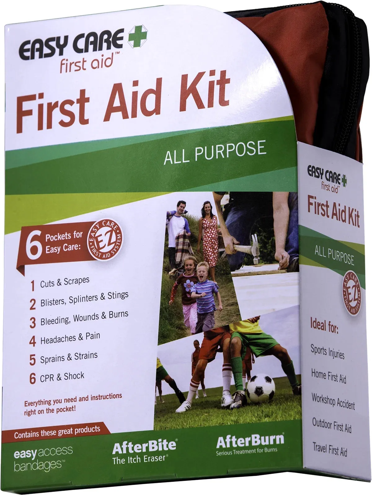 Sports Care First Aid Kit | CPR Guide & Sports Emergency Kit | Family-Friendly Medical Supply with Flexible Case