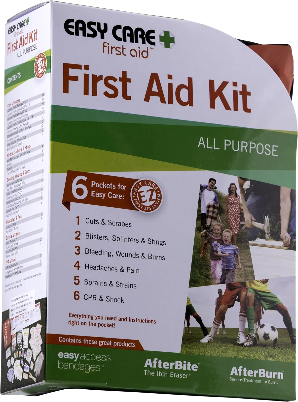 Sports Care First Aid Kit | CPR Guide & Sports Emergency Kit | Family-Friendly Medical Supply with Flexible Case