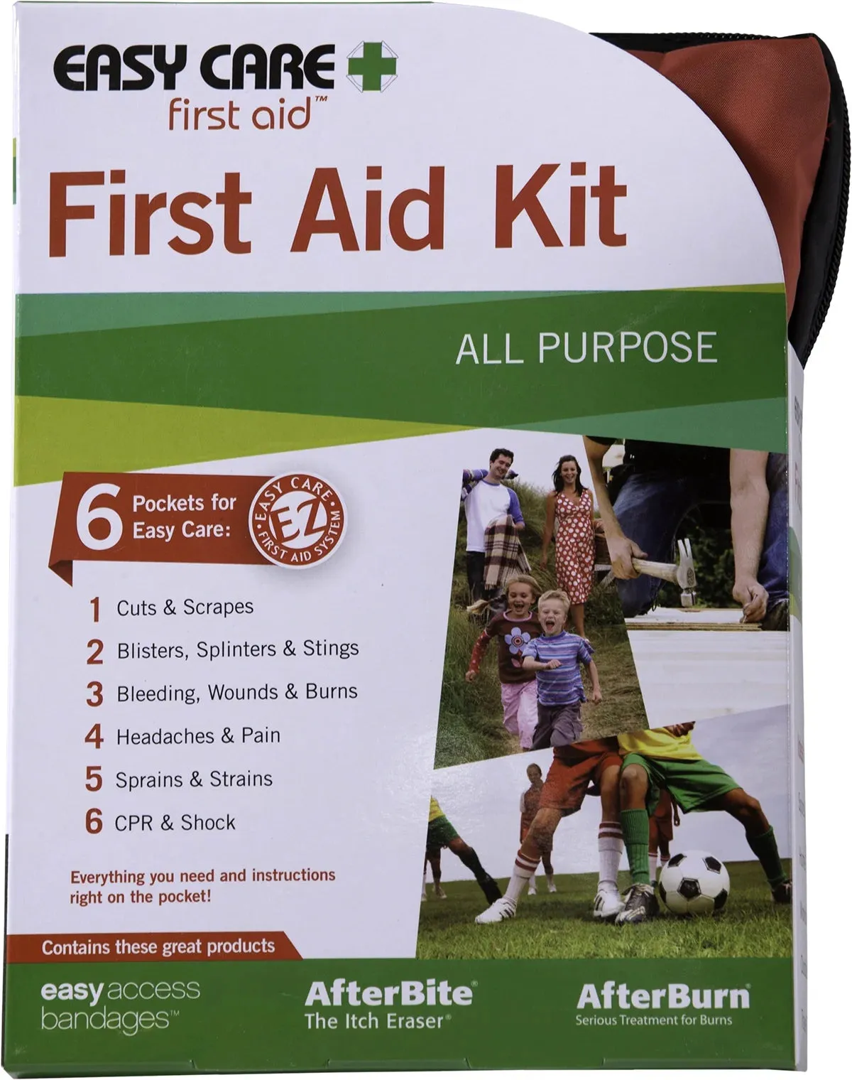 Sports Care First Aid Kit | CPR Guide & Sports Emergency Kit | Family-Friendly Medical Supply with Flexible Case