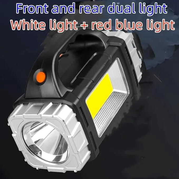 Spotlight Flashlight Rechargeable, Led High Lumens Super Bright, Solar Panels,7 Modes,IPX4 Waterproof Handheld Spotlight for Home Power Failure,Outdoor,Camping,Hiking,Emergencies