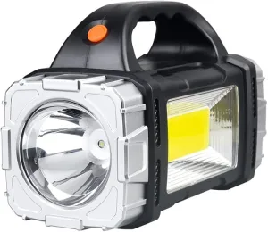 Spotlight Flashlight Rechargeable, Led High Lumens Super Bright, Solar Panels,7 Modes,IPX4 Waterproof Handheld Spotlight for Home Power Failure,Outdoor,Camping,Hiking,Emergencies