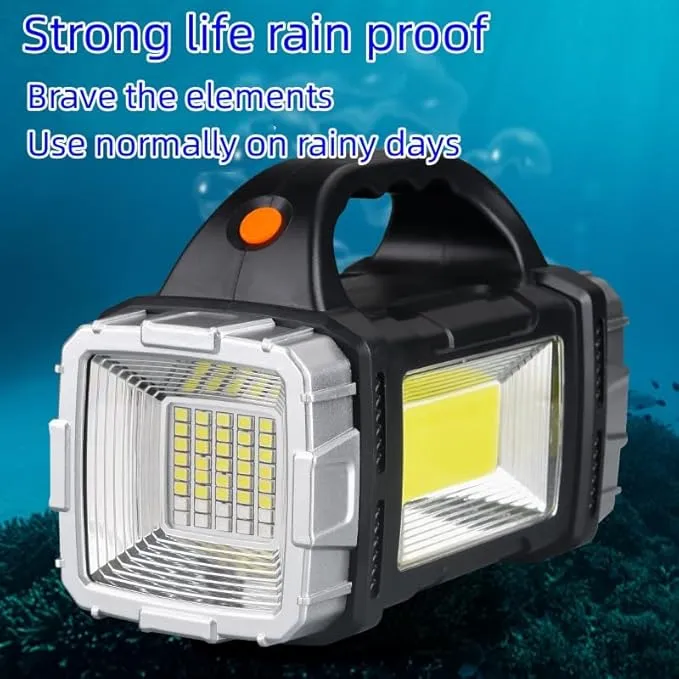 Spotlight Flashlight Rechargeable, Led High Lumens Super Bright, Solar Panels,7 Modes,IPX4 Waterproof Handheld Spotlight for Home Power Failure,Outdoor,Camping,Hiking,Emergencies