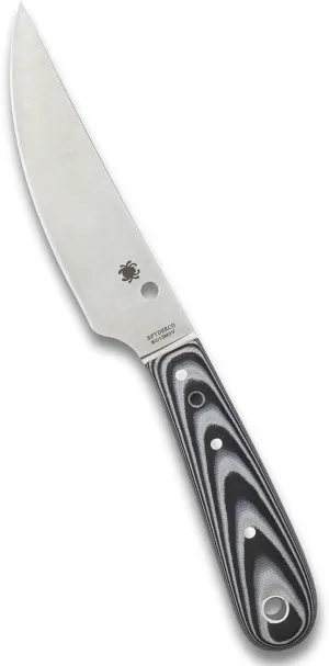 Spyderco Bow River Fixed Blade Outdoor Hunting Knife with 4.40" 8Cr13MoV Stainless Steel Blade and Handcrafted Leather Sheath - PlainEdge - FB46GP