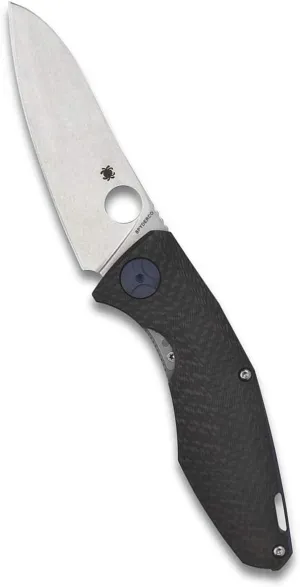 Spyderco Drunken Prestige Premium Knife with 3.50" CPM S90V Stainless Steel Blade and Black Titanium Carbon Fiber Handle - PlainEdge - C235CFTIP