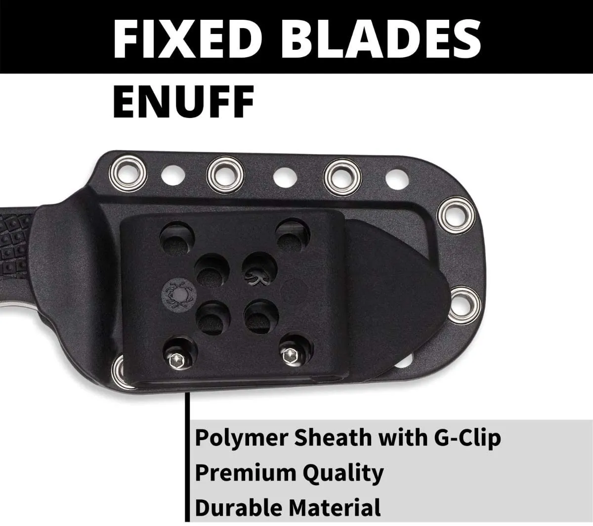 Spyderco Enuff FRN Black Clip Point FB31CPBK Fixed Plain Edge Blade Knife
