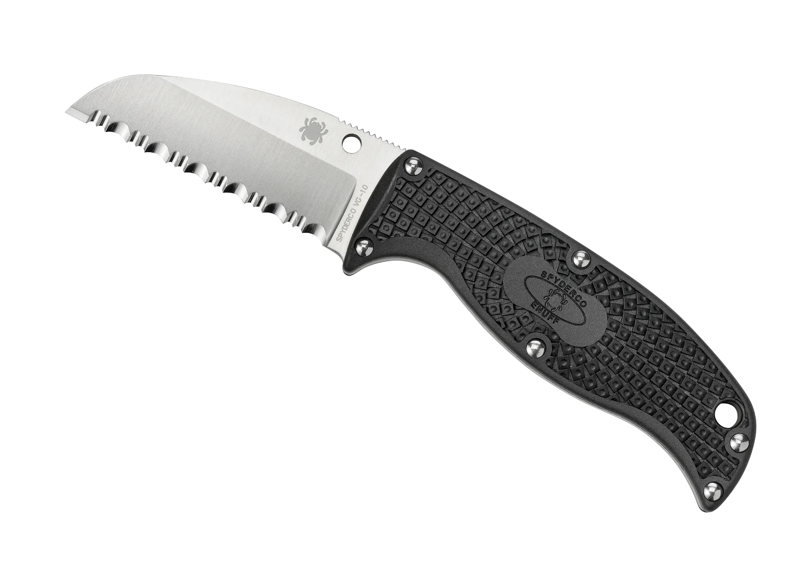 Spyderco Enuff FRN Sheepfoot FB31SBK Fixed Serrated Edge Blade Knife