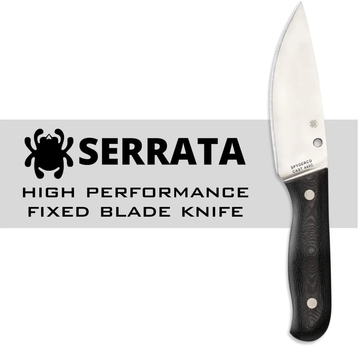Spyderco FB32GP Serrata Black G-10 Handle PlainEdge Fixed Blade Knife